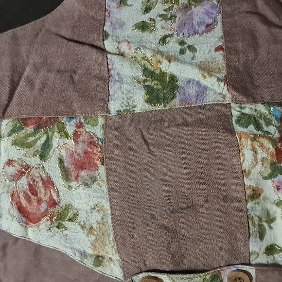 Women Boho Floral Patchwork Linen Vest Linen Blend Size M - Picture 6 of 8